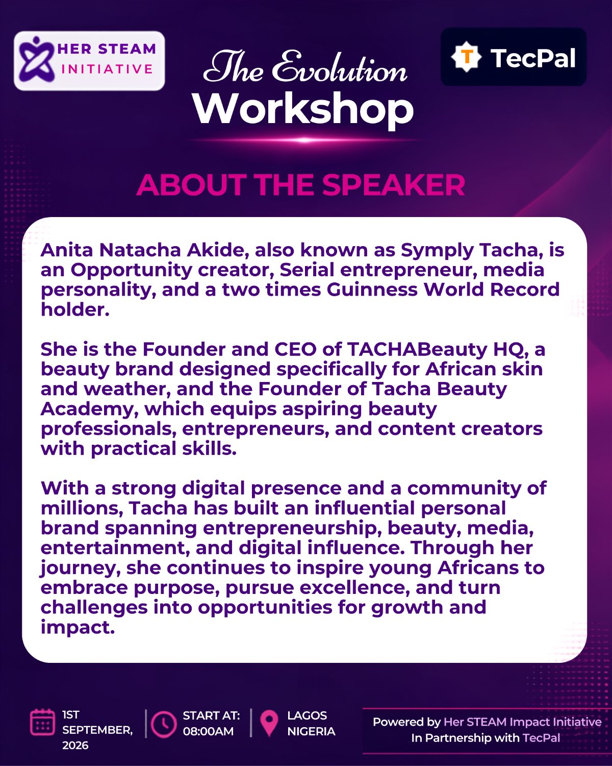 About the speaker: Symply Tacha